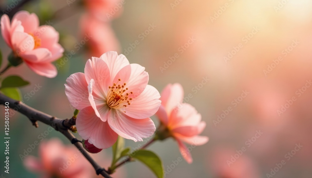 Delicate apricot blossoms against soft pastel colors, apricot flowers, , garden scene Delicate apricot blossoms against soft pastel colors, apricot flowers, , garden scene