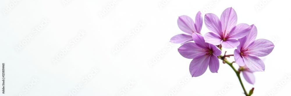 Delicate lilac flowers isolated on white background, single bloom, spring, pure white Delicate lilac flowers isolated on white background, single bloom, spring, pure white