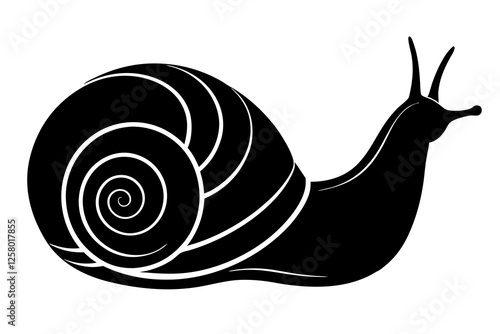 Snail silhouette vector art illustration, graphic design, isolated icon, snail clipart