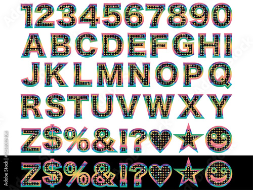 ミラータイル2、文字フチ、21虹濃
