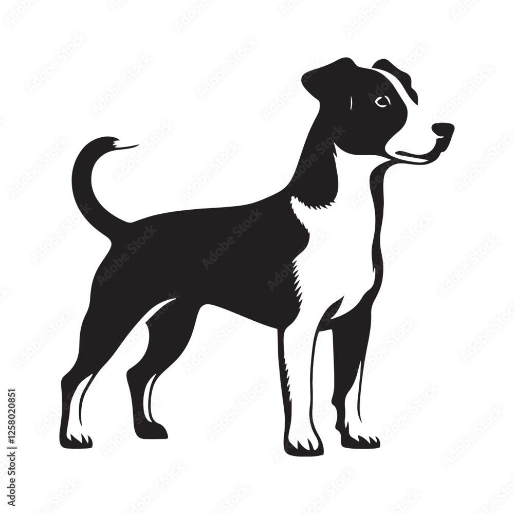 Jack Russell Terrier silhouette with a modern and refined aesthetic - Jack Russell Terrier illustration - minimal Jack Russell Terrier vector - dog silhouette
Jack Russell Terrier silhouette with a modern and refined aesthetic - Jack Russell Terrier illustration - minimal Jack Russell Terrier vector - dog silhouette