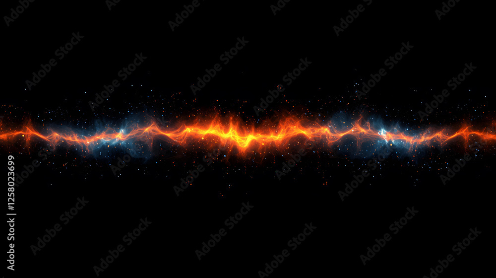 Fototapeta premium Fiery Plasma Wave Abstract Background Illustration Digital Art