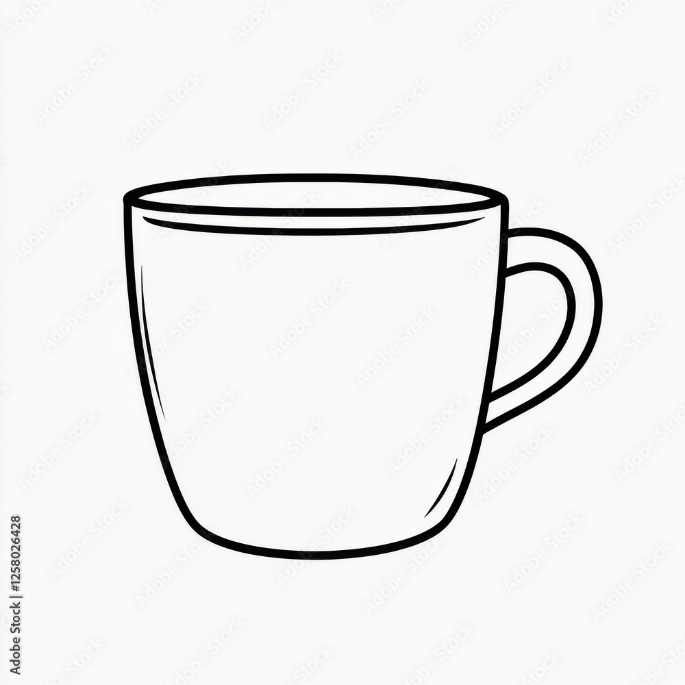 A simple outline of a coffee cup. A simple outline of a coffee cup.