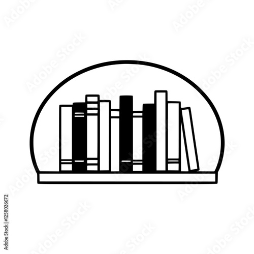 "Bookshelf Silhouette: Books on a Shelf"