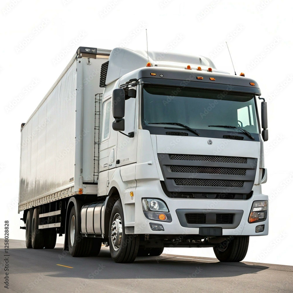 Large white delivery truck shown on an isolated background for freight transportation services
Large white delivery truck shown on an isolated background for freight transportation services