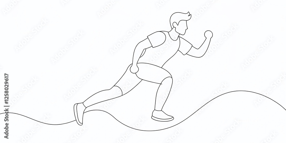 Continuous Line Drawing of Step-Up Exercise: Workout Fitness Illustration Continuous Line Drawing of Step-Up Exercise: Workout Fitness Illustration