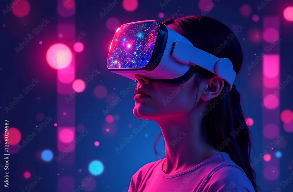Humanoid person in the World of Future of Space Science Fiction. AI Generative Humanoid person in the World of Future of Space Science Fiction. AI Generative