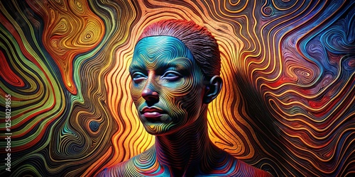 Wallpaper Mural Contour Lines Geographical Map Pattern Background Portrait Photography Torontodigital.ca