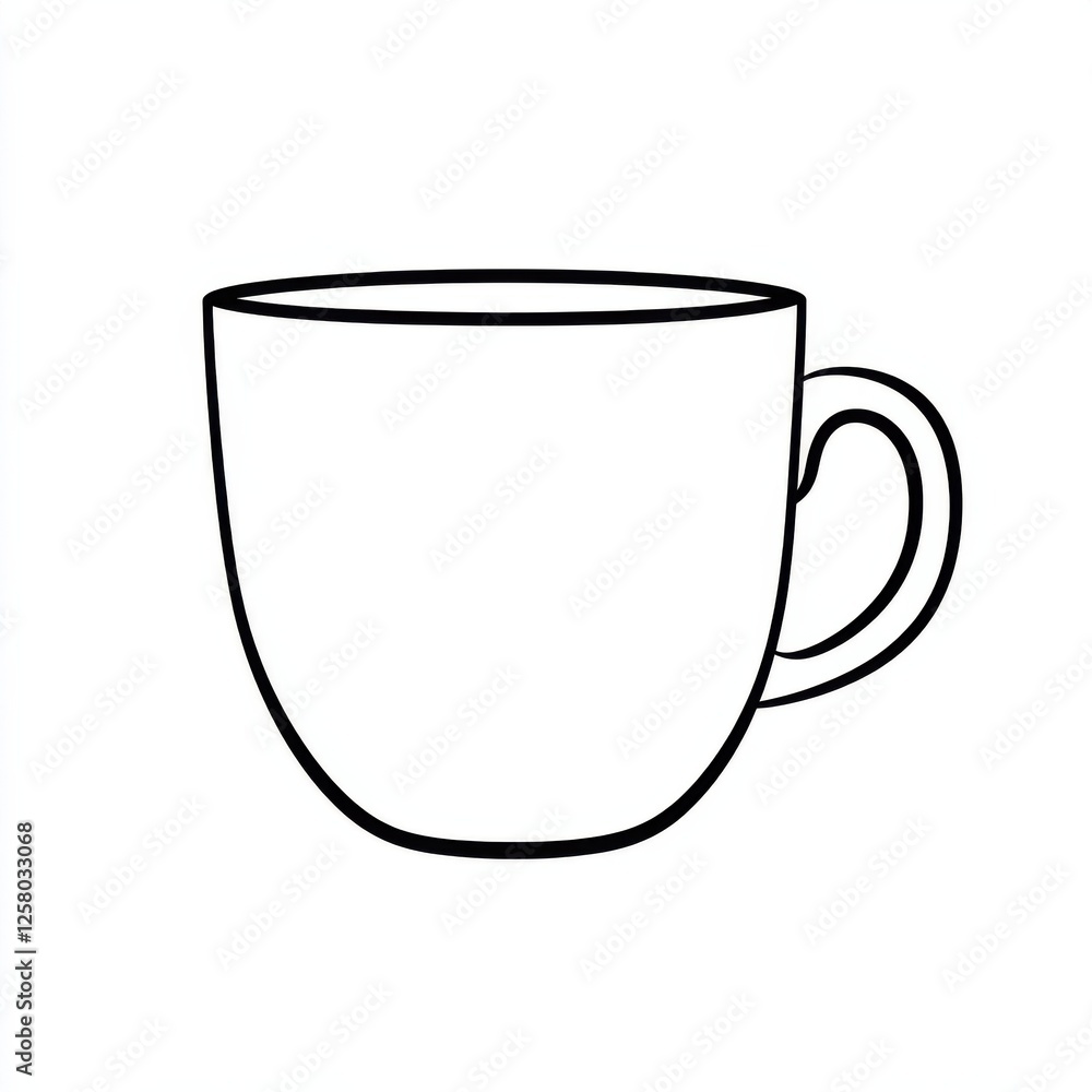 Simple outline of a coffee cup. Simple outline of a coffee cup.