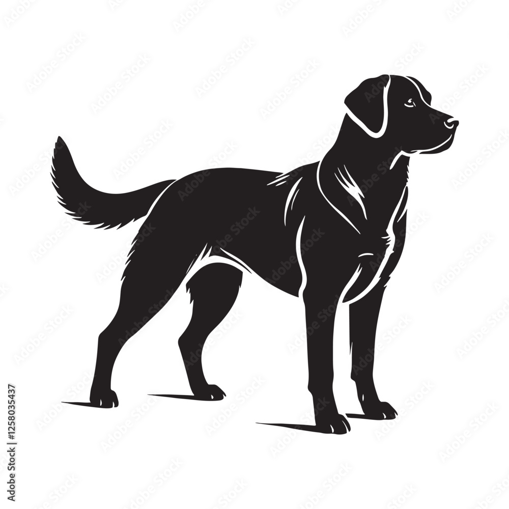 Obraz premium Minimalist Labrador Retriever silhouette perfect for stylish branding - Labrador Retriever illustration - minimal Labrador Retriever vector - dog silhouette 