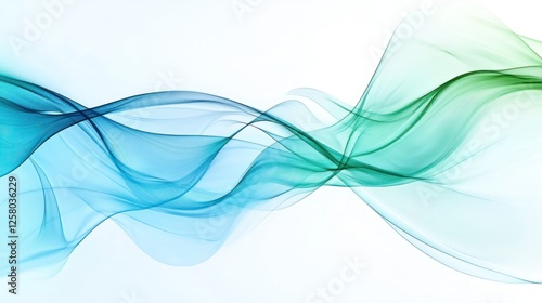 Abstract waves in soothing tones of blue and green, representing health, vitality, and a calm atmosphere.