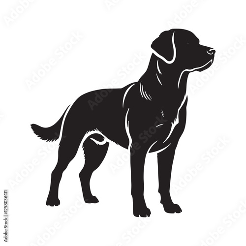 Labrador Retriever silhouette created for digital art and branding projects - Labrador Retriever illustration - minimal Labrador Retriever vector - dog silhouette
