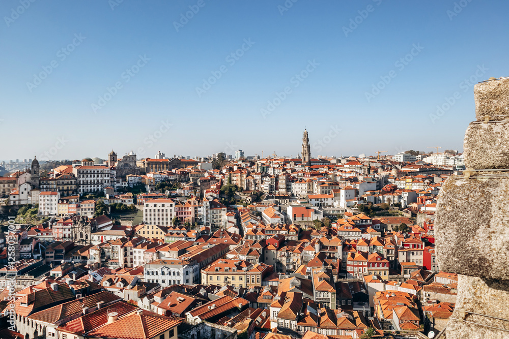 Fototapeta premium View of Porto rooftops on a sunny day