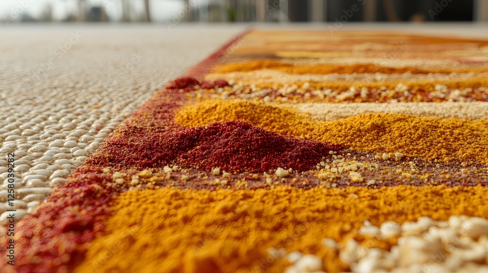 Fototapeta premium Vibrant Spice Blend Texture Background, Culinary Aromatic Herbs and Seasonings
