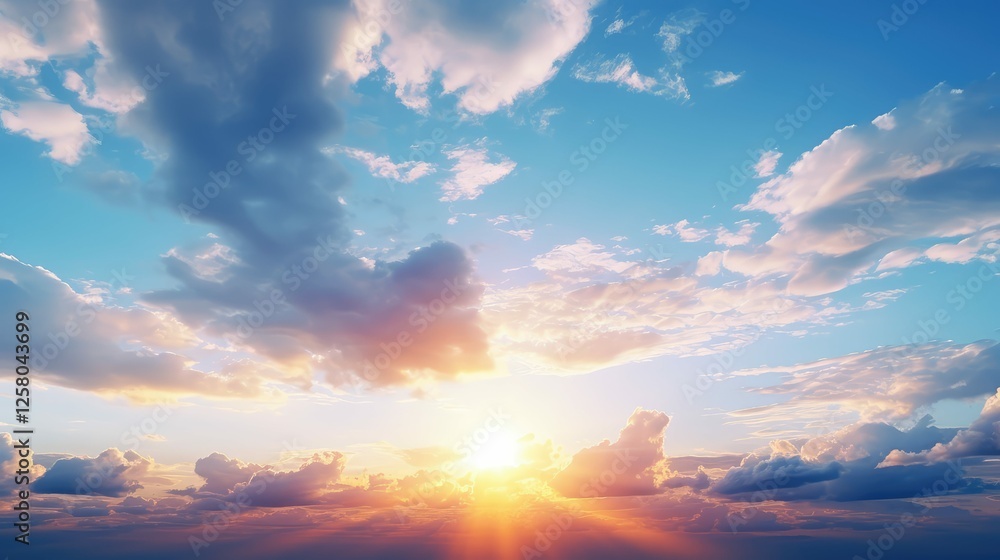 Fototapeta premium sunclouds horizon blue sky