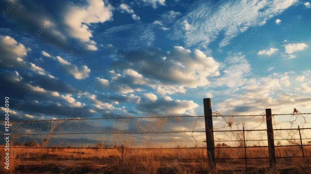 Fototapeta premium serene blue sky clouds grunge