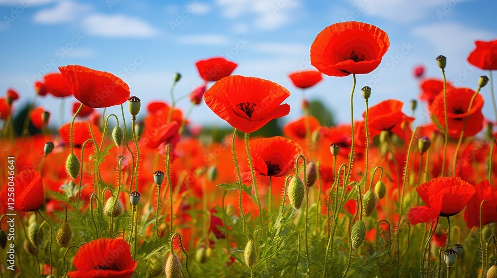 Obraz premium sea red flowers