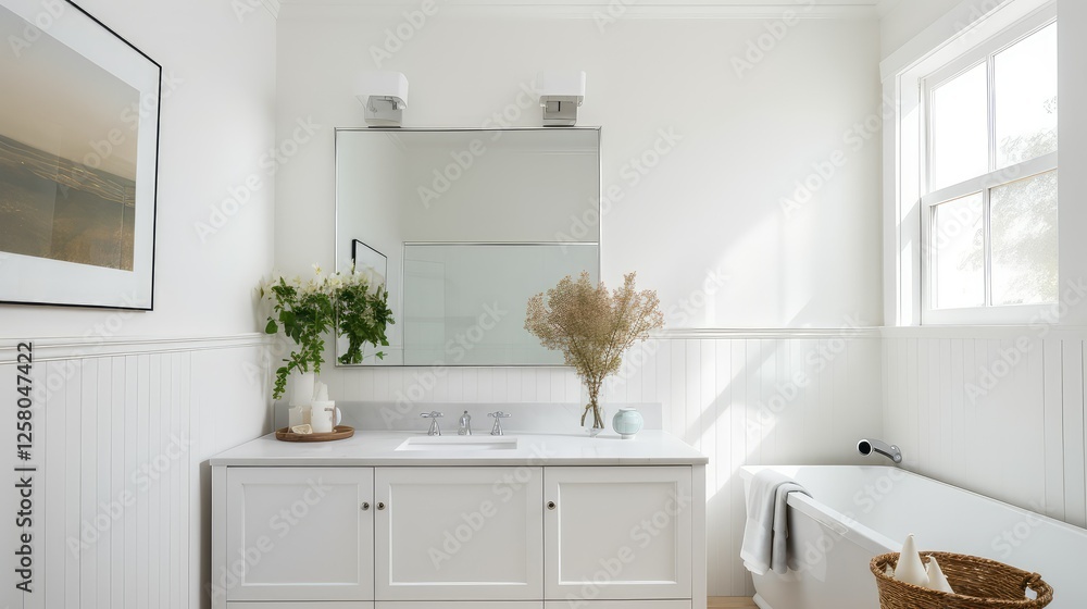 Fototapeta premium bathroom white board and batten