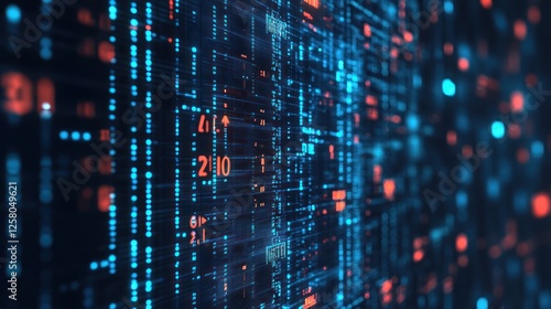 Wallpaper Mural Big data analytics concept, matrix-style digital screen Torontodigital.ca