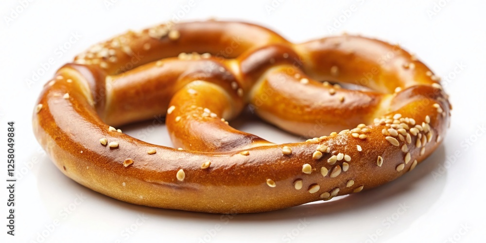 Delicious Crispy Pretzel Isolated on White Background - Stock Photo Delicious Crispy Pretzel Isolated on White Background - Stock Photo