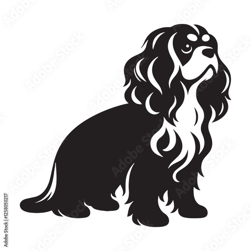 Well-defined Maltese silhouette for branding and design - Maltese illustration - minimal Maltese vector - dog silhouette
