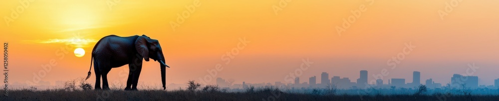Fototapeta premium A visualization of the effects of air pollution on city-dwelling animals.