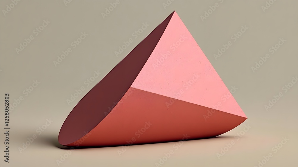 Fototapeta premium Abstract Pink and Brown Geometric 3D Pyramid Shape Design
