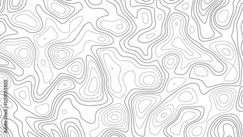 Abstract topographic contours map background.  Modern design with White background with topographic wavy pattern design. paper texture Imitation of a geographical map shades
