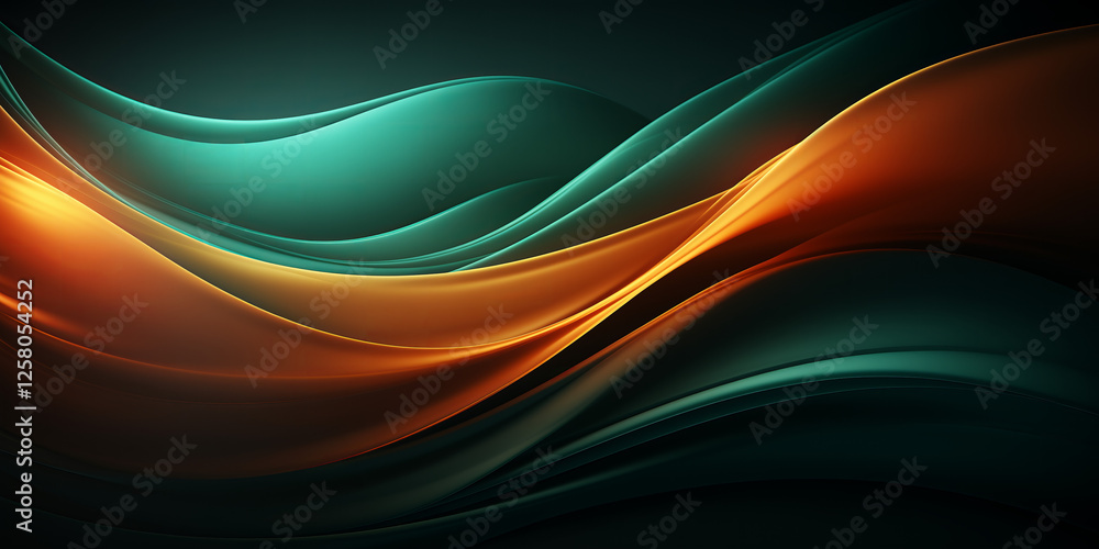 Fototapeta premium Abstract Wave Background Design with Teal and Orange Colors
