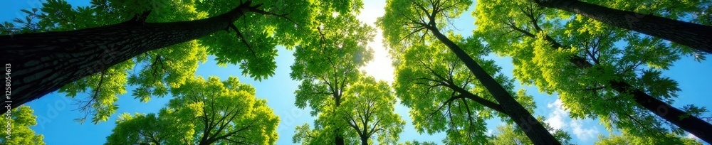 Trees intertwined, branches stretching towards sky, sky, growth, nature Trees intertwined, branches stretching towards sky, sky, growth, nature
