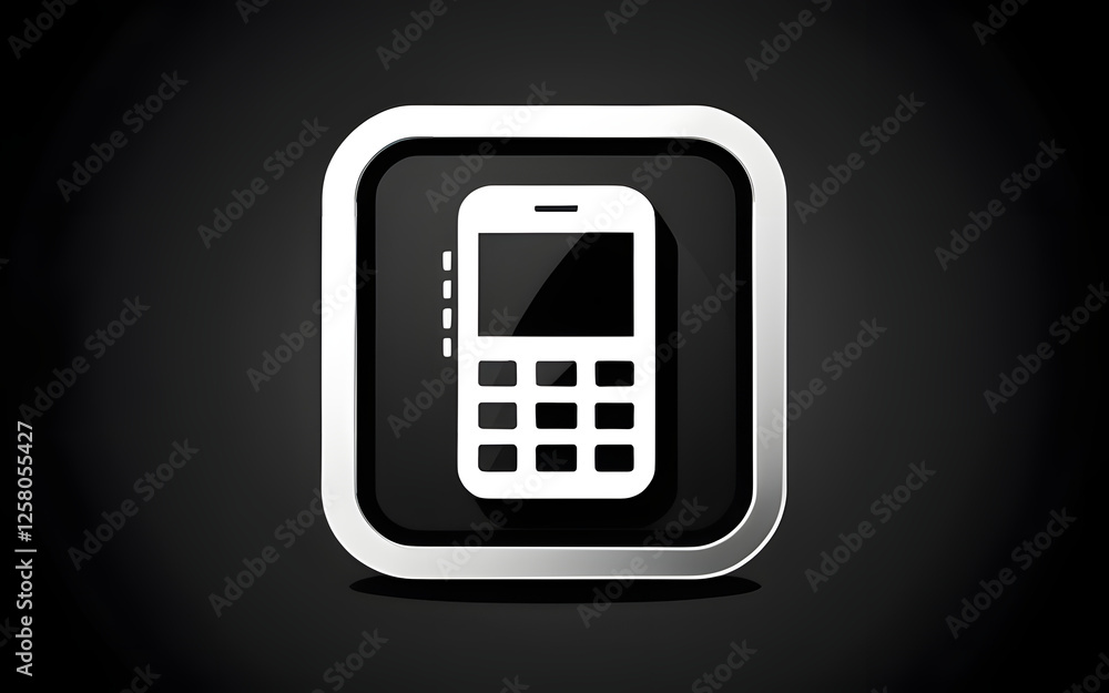 Mobile Phone Icon with Elegant Design for Communication and Digital Connectivity Mobile Phone Icon with Elegant Design for Communication and Digital Connectivity