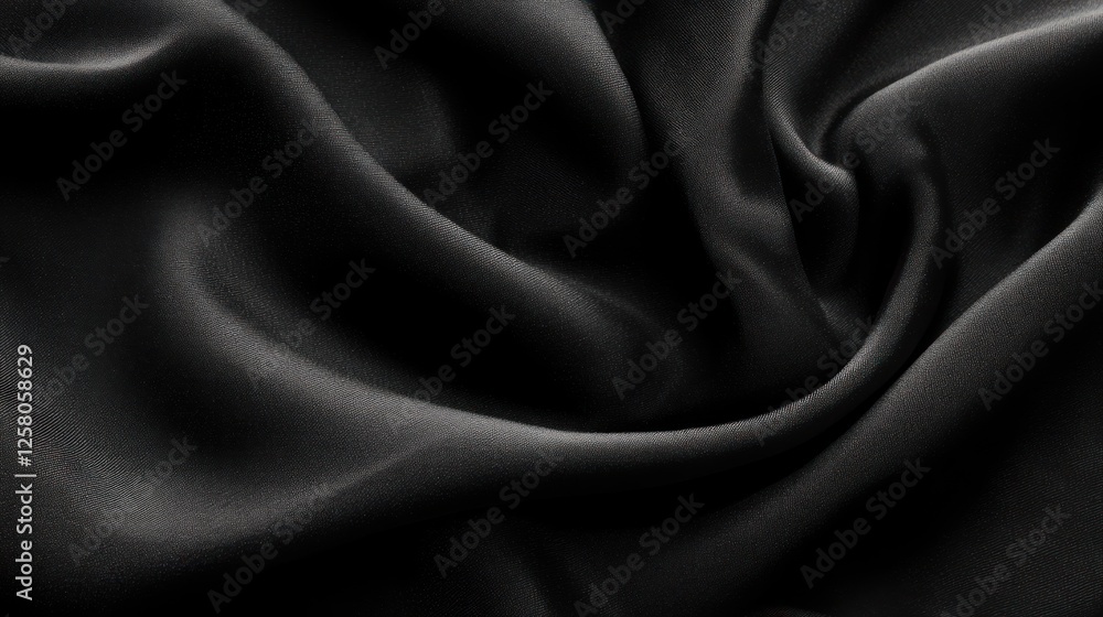 Fototapeta premium Black background with soft fabric texture, velvety and elegant
