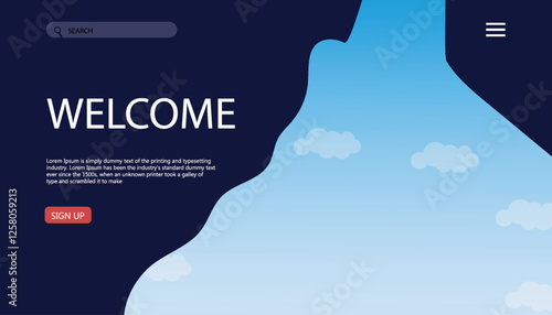 Welcoming new person to their company web page concept vector illustration design background