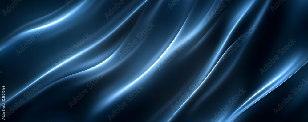 Obraz premium Abstract Blue Silk Waves Elegant Background Design Texture Image
