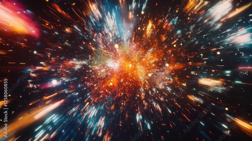 Vibrant Fireworks Display Illuminating the Night Sky Vibrant Fireworks Display Illuminating the Night Sky
