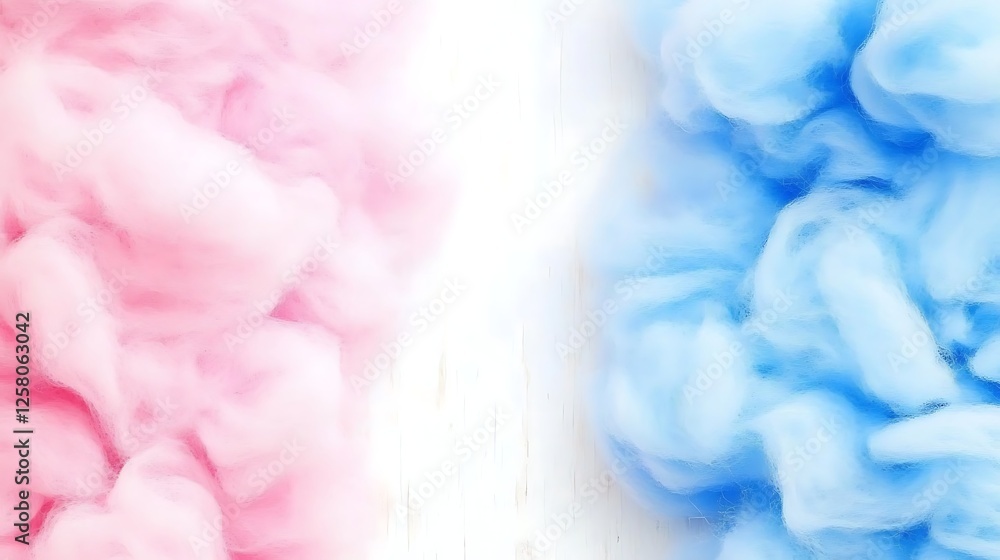 Fototapeta premium Dreamy Pink and Blue Hues a Gentle Contrast in an Ethereal Textured Gender Reveal Announcement