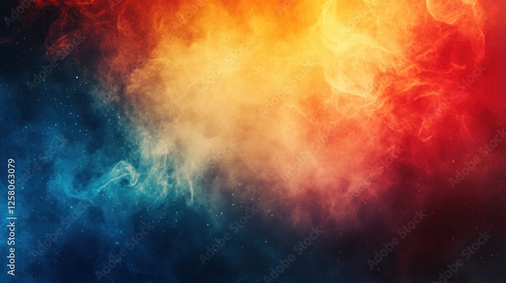 Naklejka premium Abstract fiery and icy smoke clouds.