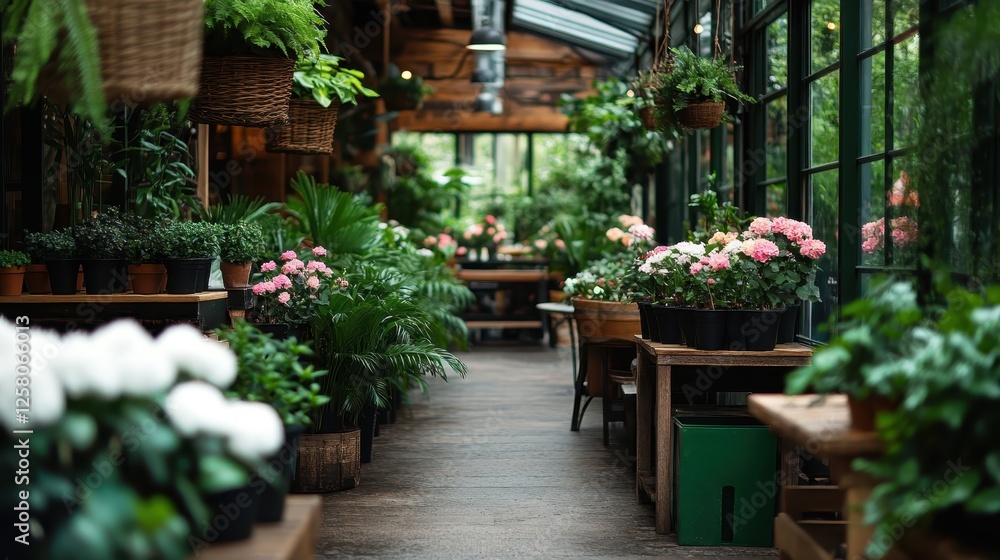 A lush greenhouse bursting with colorful plants and flowers, showcasing a vibrant display of nature’s beauty in a well-organized space for plant enthusiasts. A lush greenhouse bursting with colorful plants and flowers, showcasing a vibrant display of nature’s beauty in a well-organized space for plant enthusiasts.