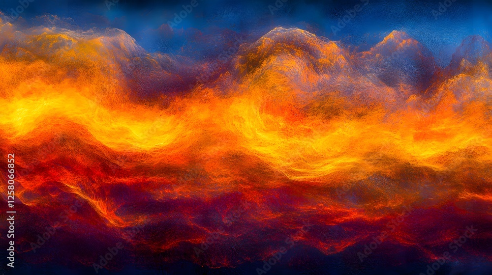 Abstract Fiery Landscape, Burning Sky, AI Generated Art Abstract Fiery Landscape, Burning Sky, AI Generated Art