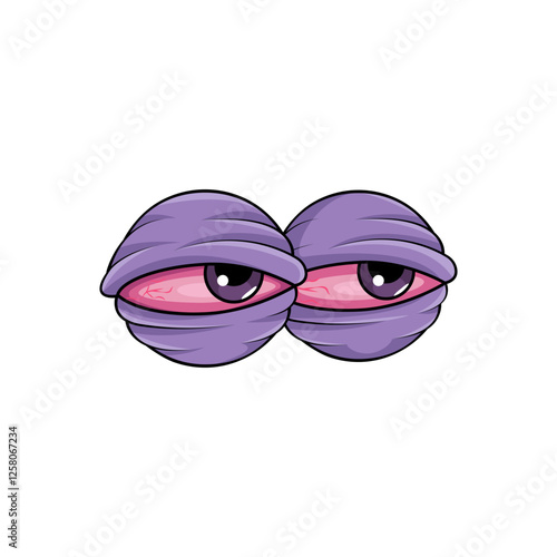 Drunk, weed, tired and sleepy cartoon eyes vector
