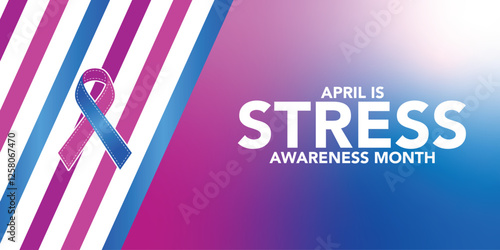 April is Stress Awareness Month. Holiday concept. Template for background, banner, card, poster with text inscription. Vector EPS10 illustration
