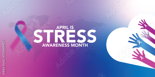 April is Stress Awareness Month. Holiday concept. Template for background, banner, card, poster with text inscription. Vector EPS10 illustration
