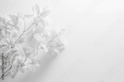 Clean white background with soft shadows providing ample space for text.