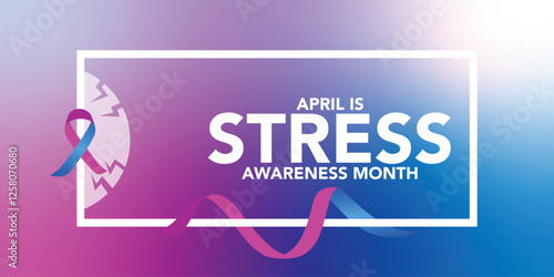 April is Stress Awareness Month. Holiday concept. Template for background, banner, card, poster with text inscription. Vector EPS10 illustration
