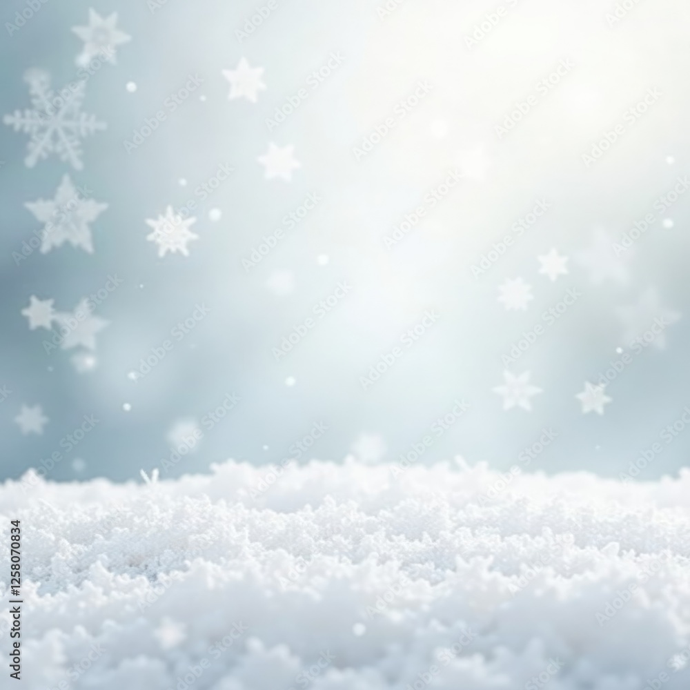 Snowflakes falling gently on a white background, peaceful, serene, soft Snowflakes falling gently on a white background, peaceful, serene, soft
