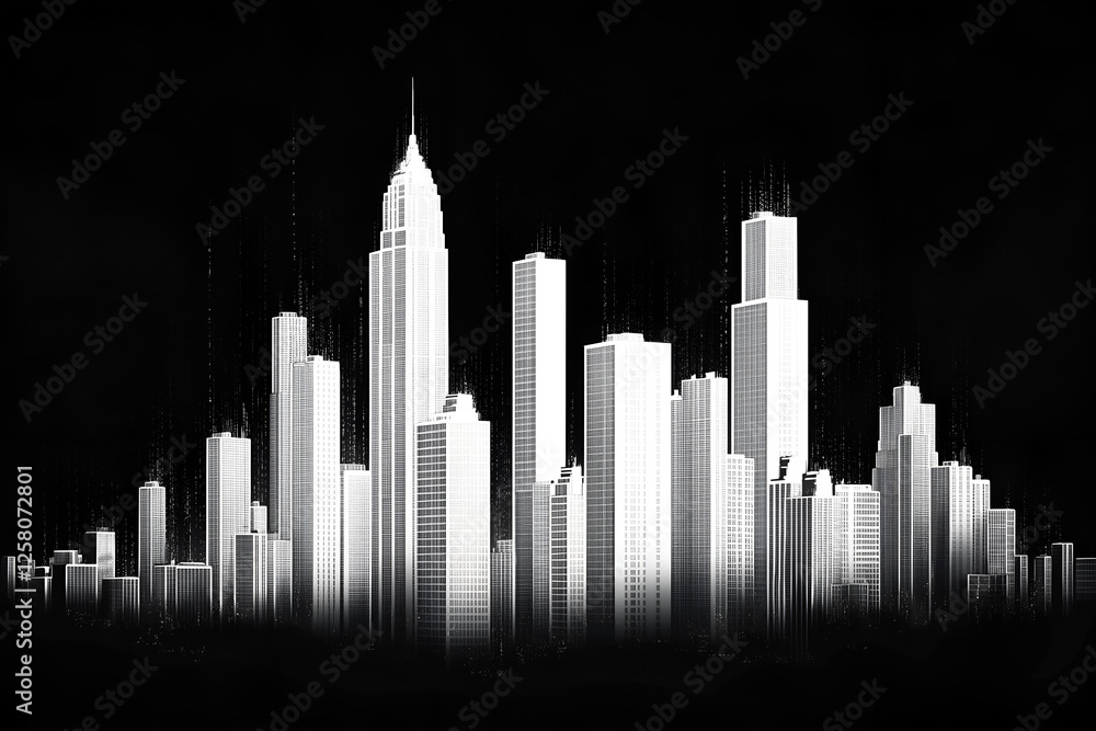 Obraz premium A Modern Metropolis in Stark Beauty