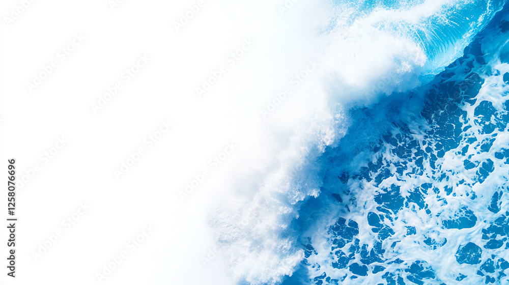 A stunning capture of ocean waves crashing against the shore, showcasing vibrant blue colors and frothy foam. This image evokes a sense of tranquility and the beauty of nature. A stunning capture of ocean waves crashing against the shore, showcasing vibrant blue colors and frothy foam. This image evokes a sense of tranquility and the beauty of nature.