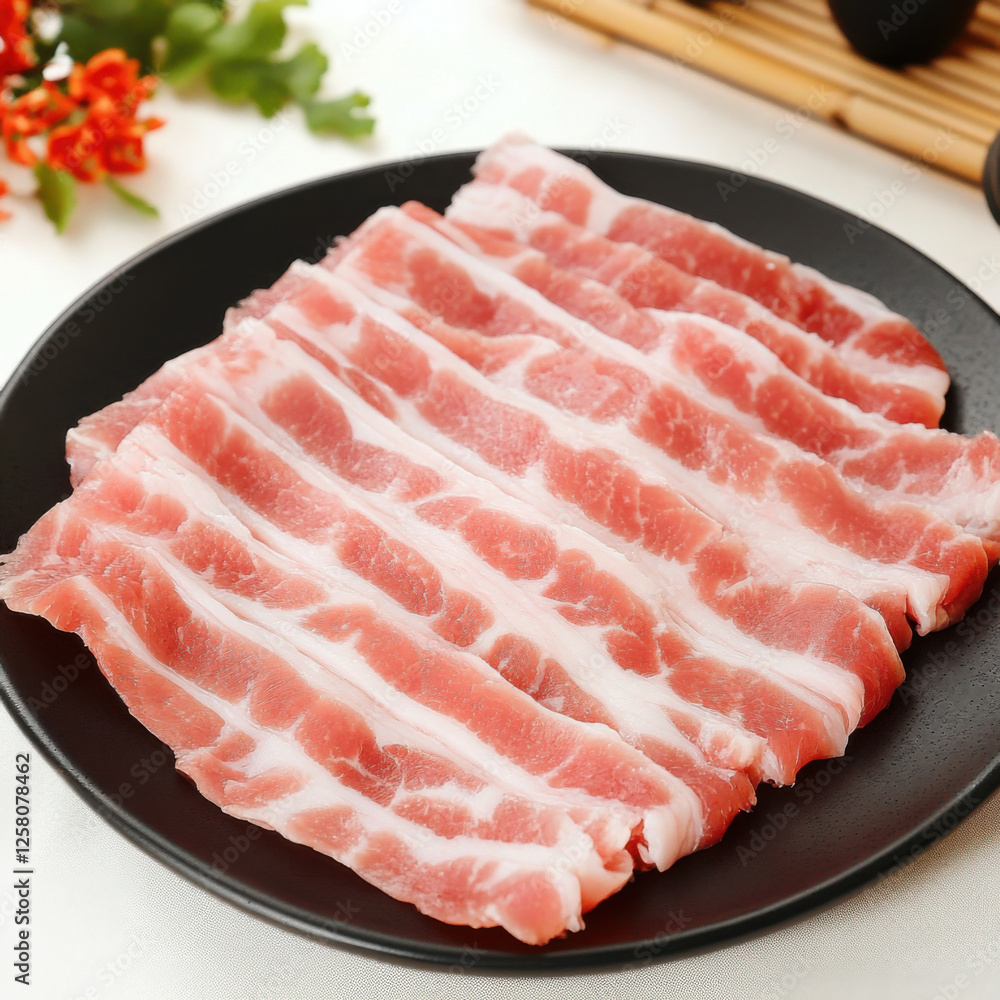 Raw pork, real image, fresh, filling the screen, bright image, white background Raw pork, real image, fresh, filling the screen, bright image, white background