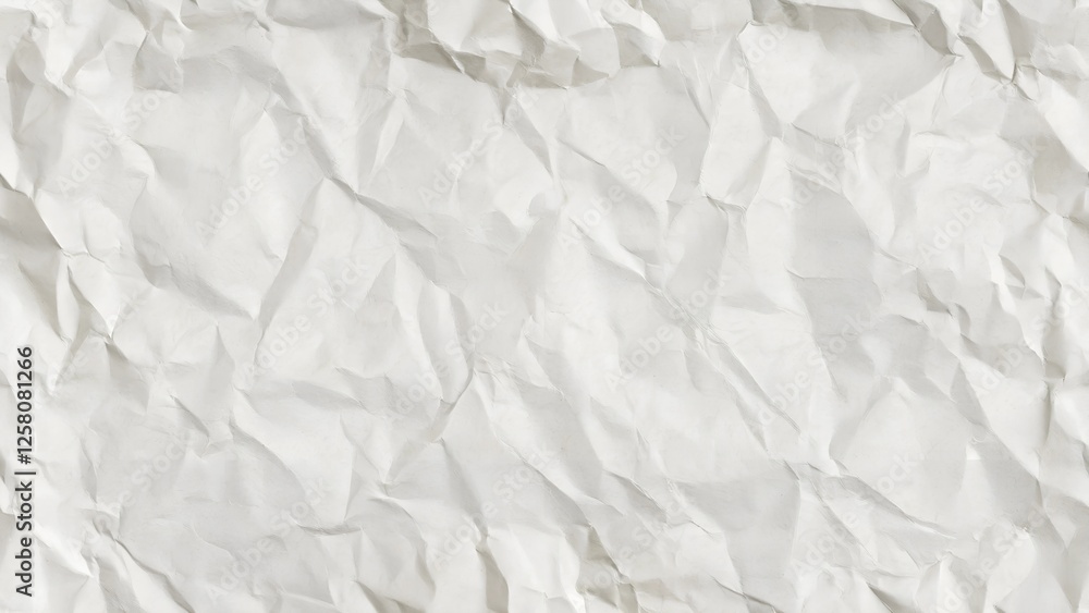 Closeup image of a heavily creased and crumpled piece of offwhite paper. The texture is rough and uneven, showing deep wrinkles and folds. Provides a grunge aesthetic. Closeup image of a heavily creased and crumpled piece of offwhite paper. The texture is rough and uneven, showing deep wrinkles and folds. Provides a grunge aesthetic.