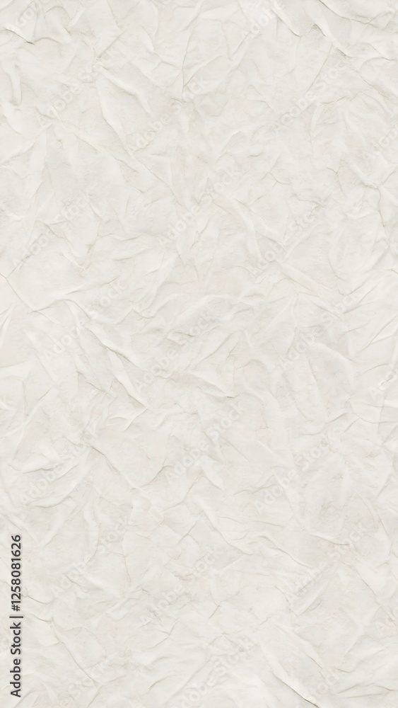 Obraz premium Closeup image of a heavily creased and crumpled piece of offwhite paper. The texture is rough and uneven, showing deep wrinkles and folds. Provides a grunge aesthetic.